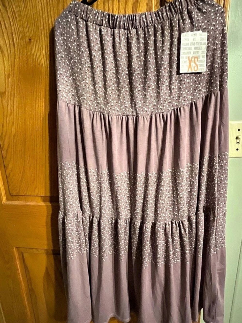 LuLaRoe Poppy Tiered Maxi Skirt Floral Purple XS